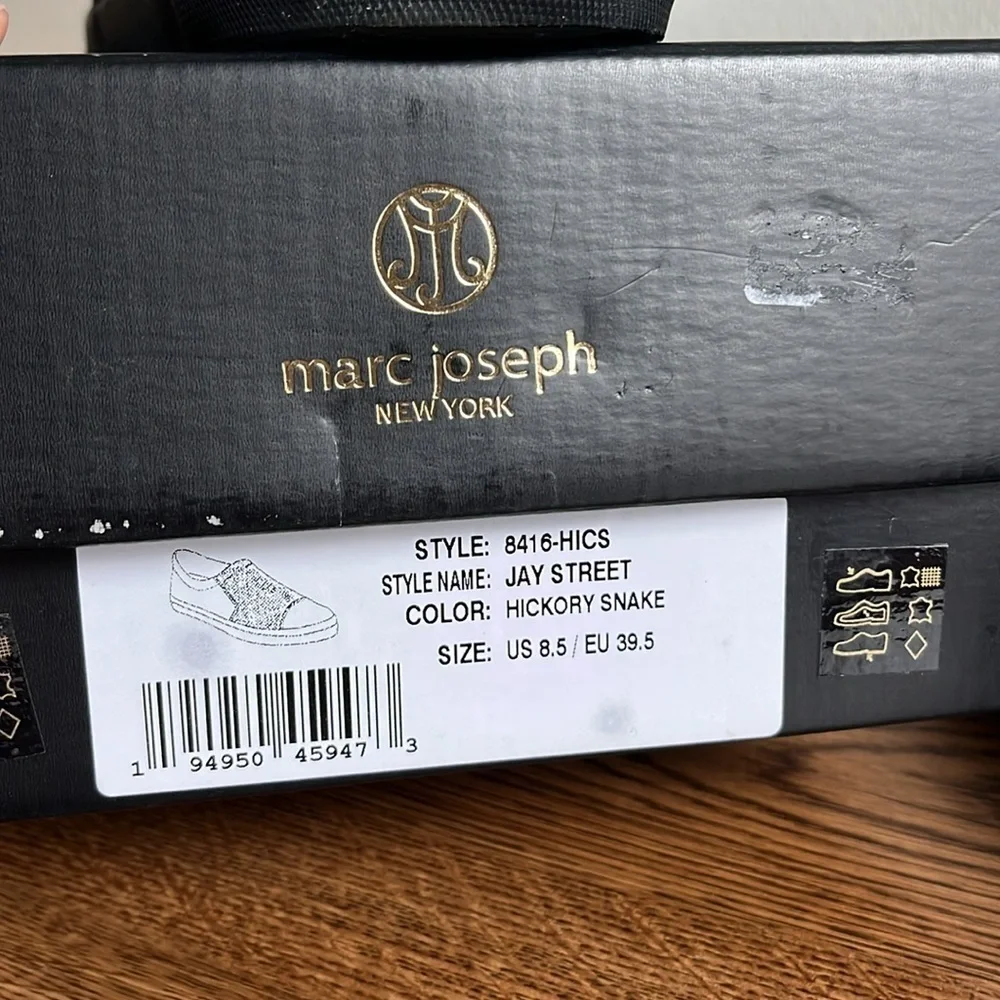 Marc Joseph Hickory Snake Chocolate Brown Black Slip-On Shoes Women’s Sz 8.5 - Picture 10 of 10